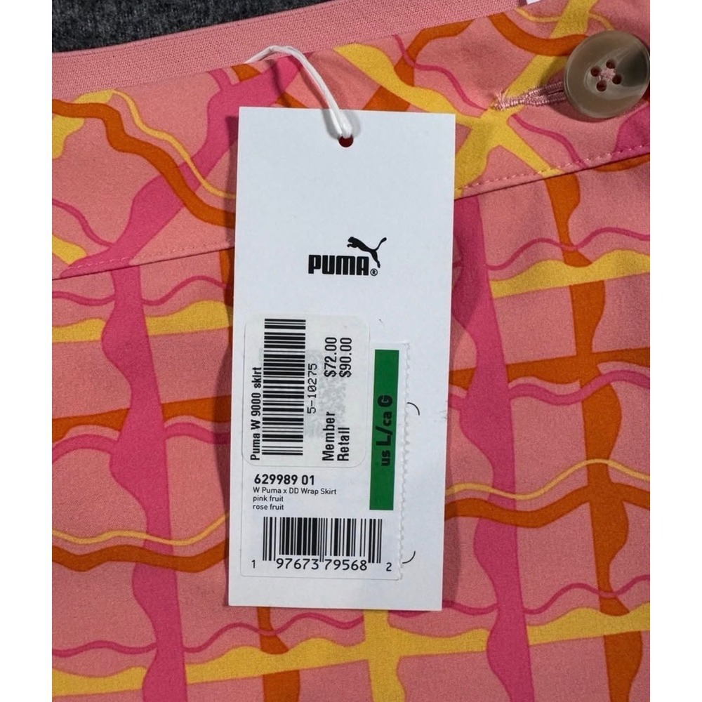 Puma x Dua Lipa Pink Plaid Wrap Skort Golf Tennis Skirt Womens Large - Picture 2 of 7